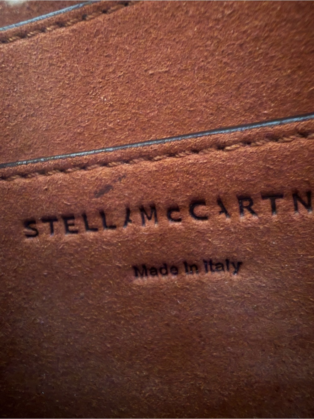 Stella McCartney Cognac Brown Perforated Logo bag- hard to find #stellamccartney - Picture 3 of 9